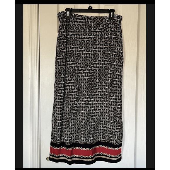 TALBOT’S Equestrian Engineered Print Wrap Skirt Long Size Medium NWOT - Picture 3 of 9